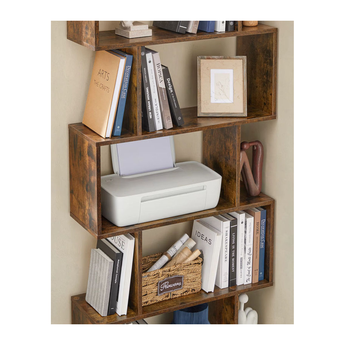 VASAGLE Bücherregal im Industrial Design, modern und freistehend, Braun - Bild 3