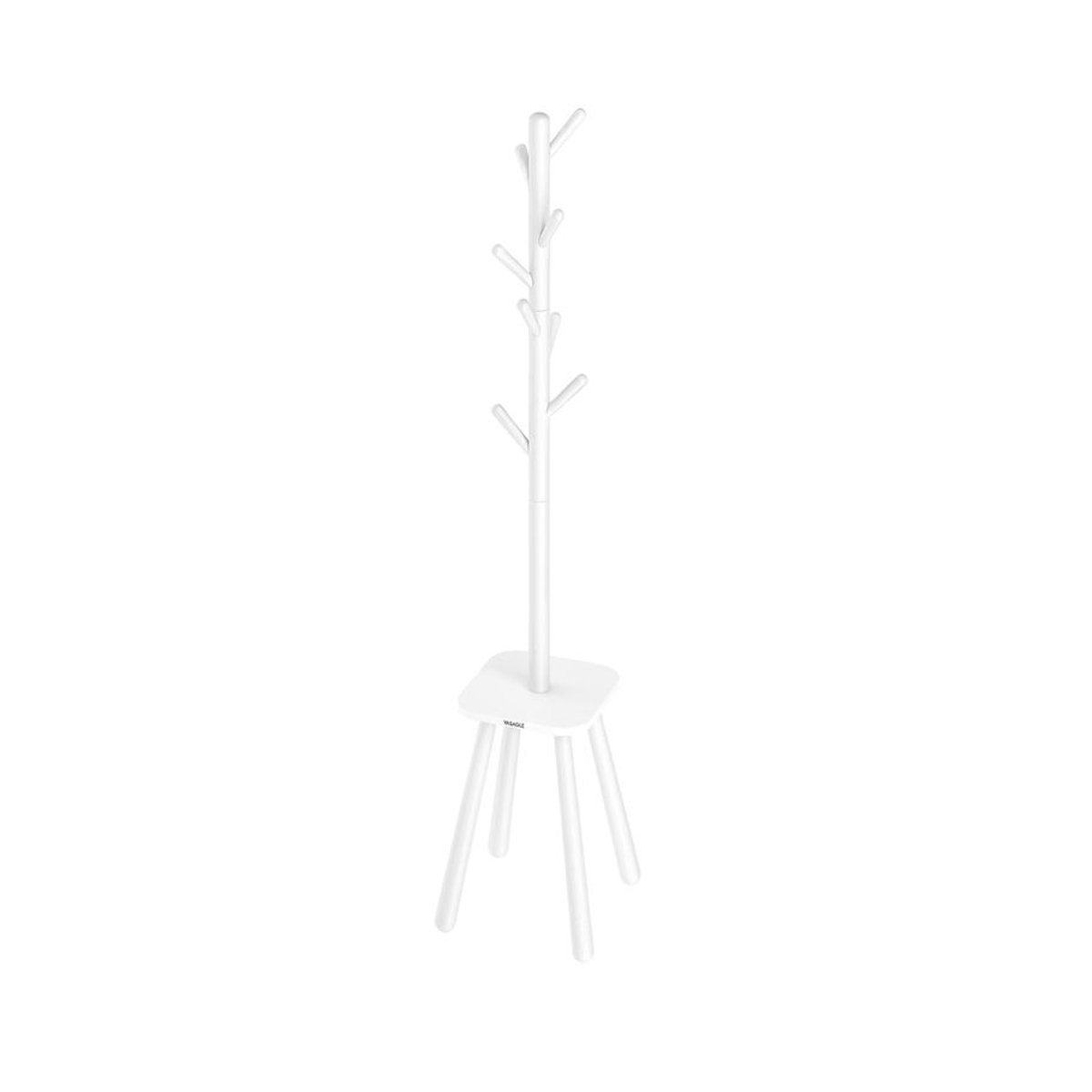 VASAGLE Garderobenständer in Beige oder Weiß mit 8 Haken und Ablagefläche im minimalistischen Design - Bild 2