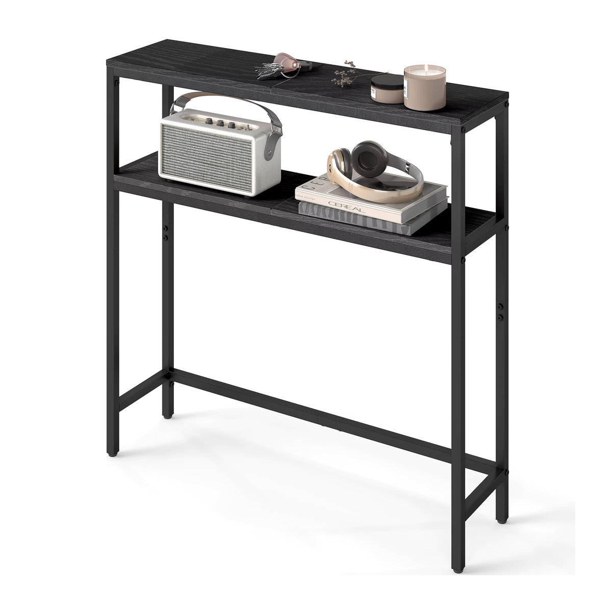 VASAGLE Konsolentisch im Industrial Design mit 2 Ablagen, Schwarz, Rechteckig - Bild 6