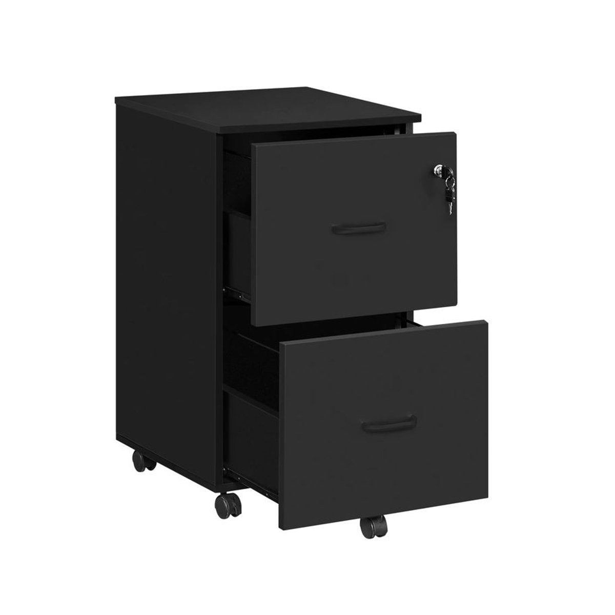 VASAGLE Rollcontainer mit Schloss und Schubladen als abschließbarer Aktenschrank in Weiß oder Schwarz im modernen Design - Bild 6