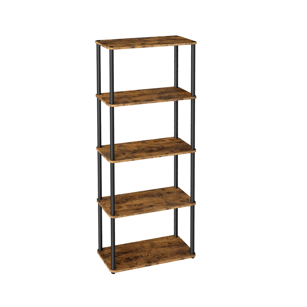 VASAGLE Standregal im Industrial Design mit 5 Ebenen, braun-schwarz, B/T/H: 60 x 23,8 x 139 cm - Bild 2
