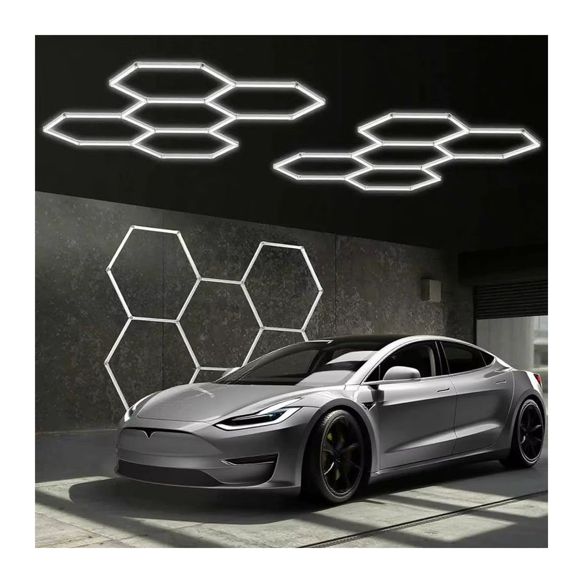 VASTFIRE LED Deckenlampe in Wabenform für Garage und Werkstatt, Kaltweiß, Weiß - Bild 2