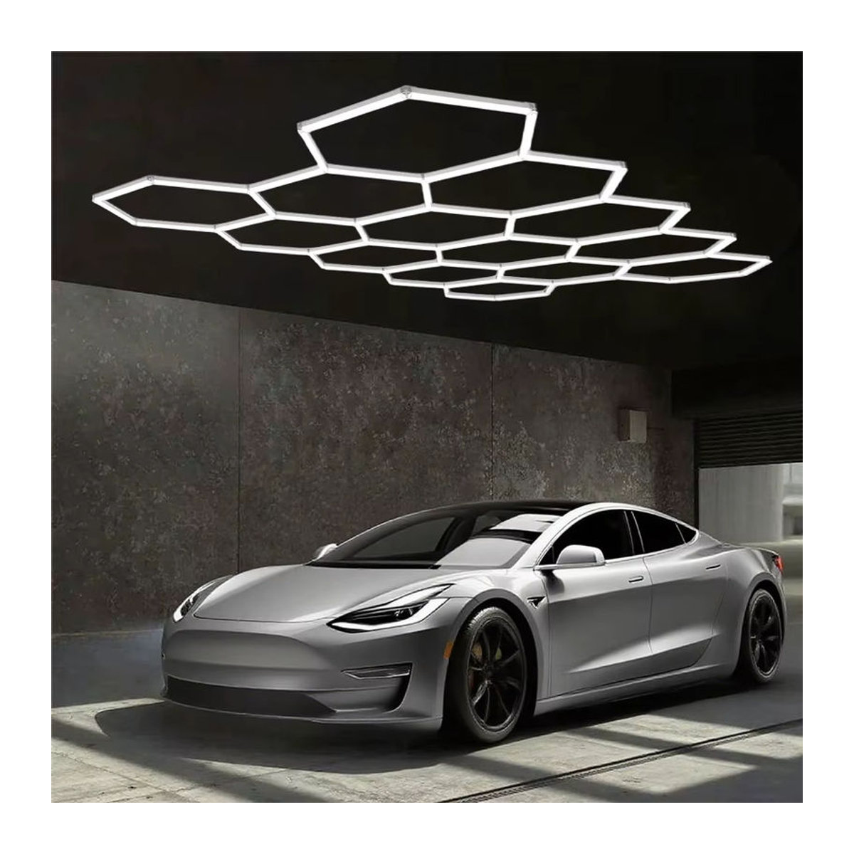 VASTFIRE LED Deckenlampe in Wabenform für Garage und Werkstatt, Kaltweiß, Weiß - Bild 3