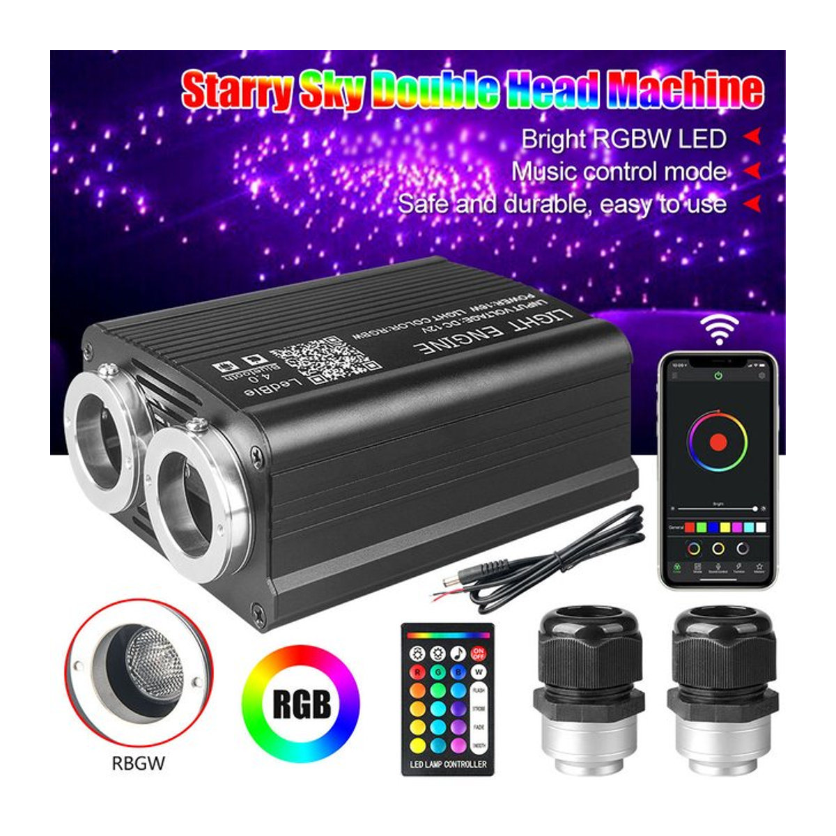 VASTFIRE LED Sternenhimmel Glasfaser Licht Set für die Auto Innendekoration in Bunt - Bild 1