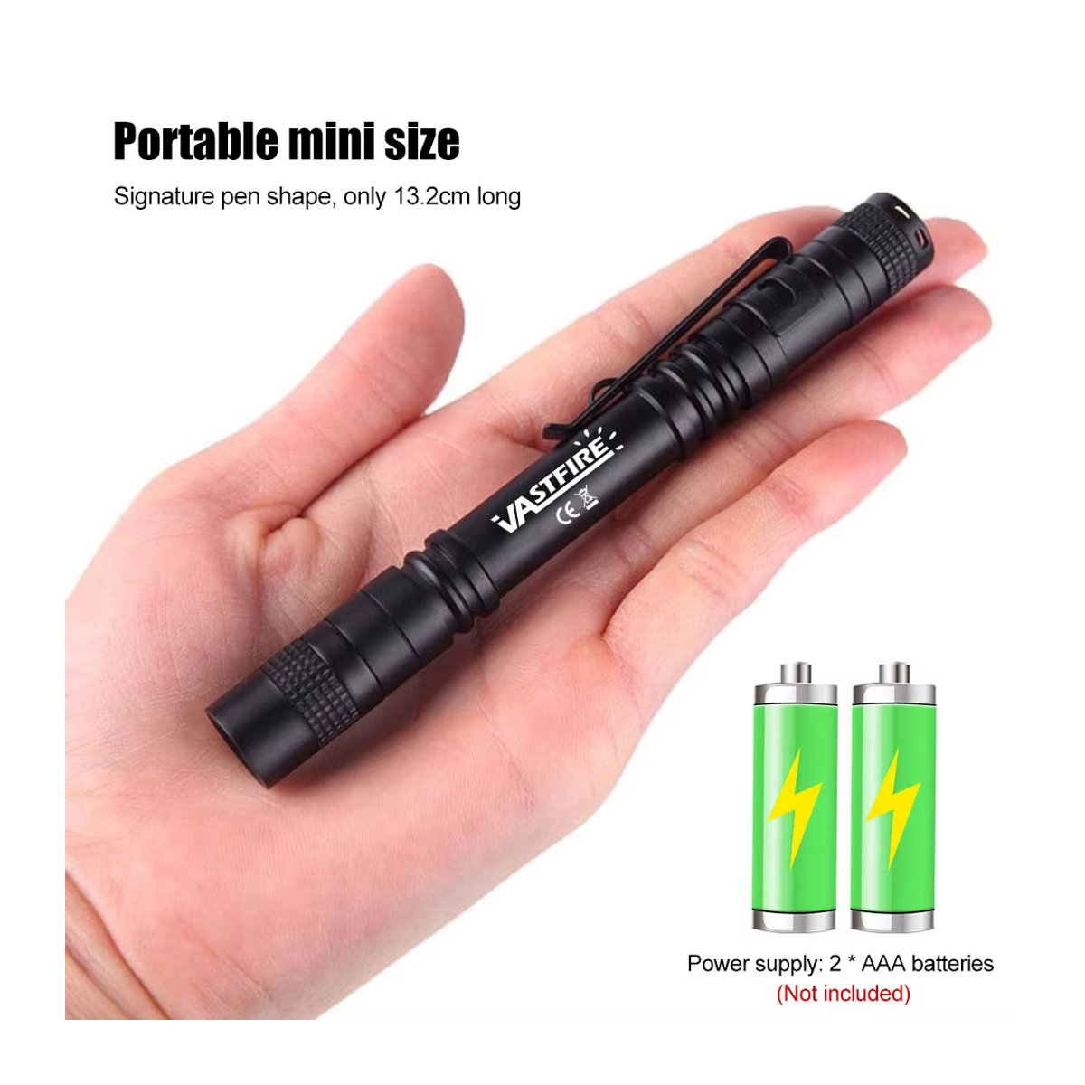 VASTFIRE Mini-Stiftleuchte mit Clip und UV-Licht Rot Weiß 395 nm für Haustiere und Gelderkennung - Bild 5