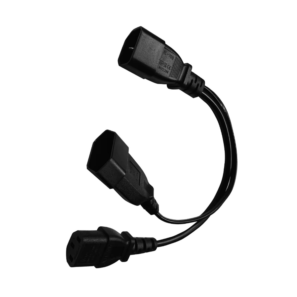VBDWRM Y-Splitter AC-Netzkabel Schwarz, 3-polig IEC320 C14 auf C13 und europäisches CEE7/16 2-poliges weibliches Stromkabel aus reinem Kupfer für USV-PDU - Bild 3
