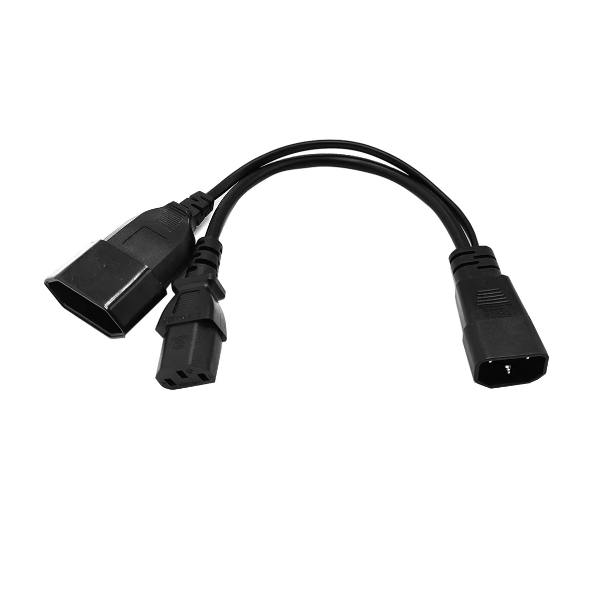 VBDWRM Y-Splitter AC-Netzkabel Schwarz, 3-polig IEC320 C14 auf C13 und europäisches CEE7/16 2-poliges weibliches Stromkabel aus reinem Kupfer für USV-PDU - Bild 4