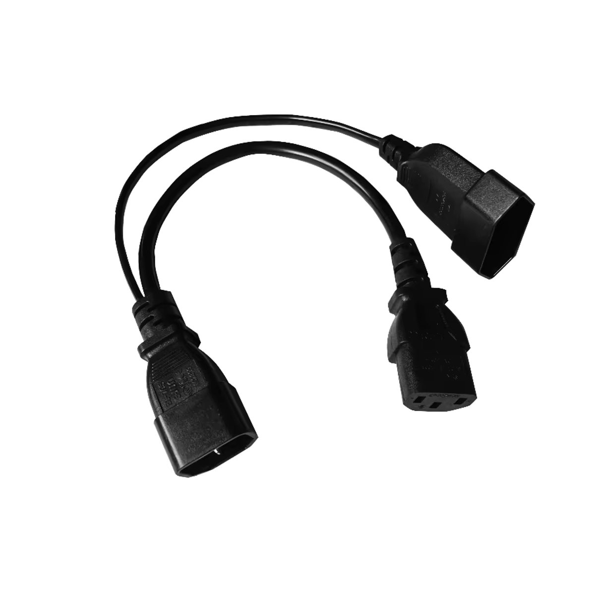 VBDWRM Y-Splitter AC-Netzkabel Schwarz, 3-polig IEC320 C14 auf C13 und europäisches CEE7/16 2-poliges weibliches Stromkabel aus reinem Kupfer für USV-PDU - Bild 5