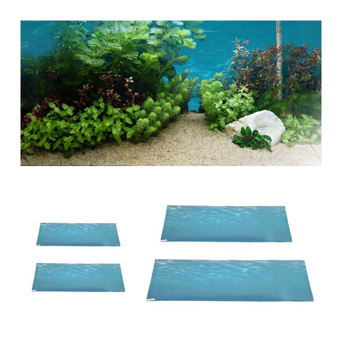 VBESTLIFE Aquarium Hintergrund Aufkleber mit 3D Meer Muster in Blau, selbstklebender PVC Wandaufkleber für dein Aquarium - Bild 1