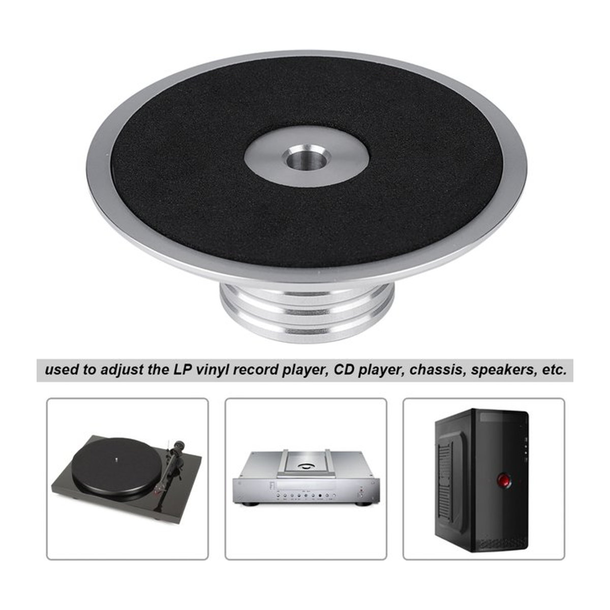 VBESTLIFE Metallscheiben Stabilisator für LP Vinyl Plattenspieler in Schwarz - Bild 1