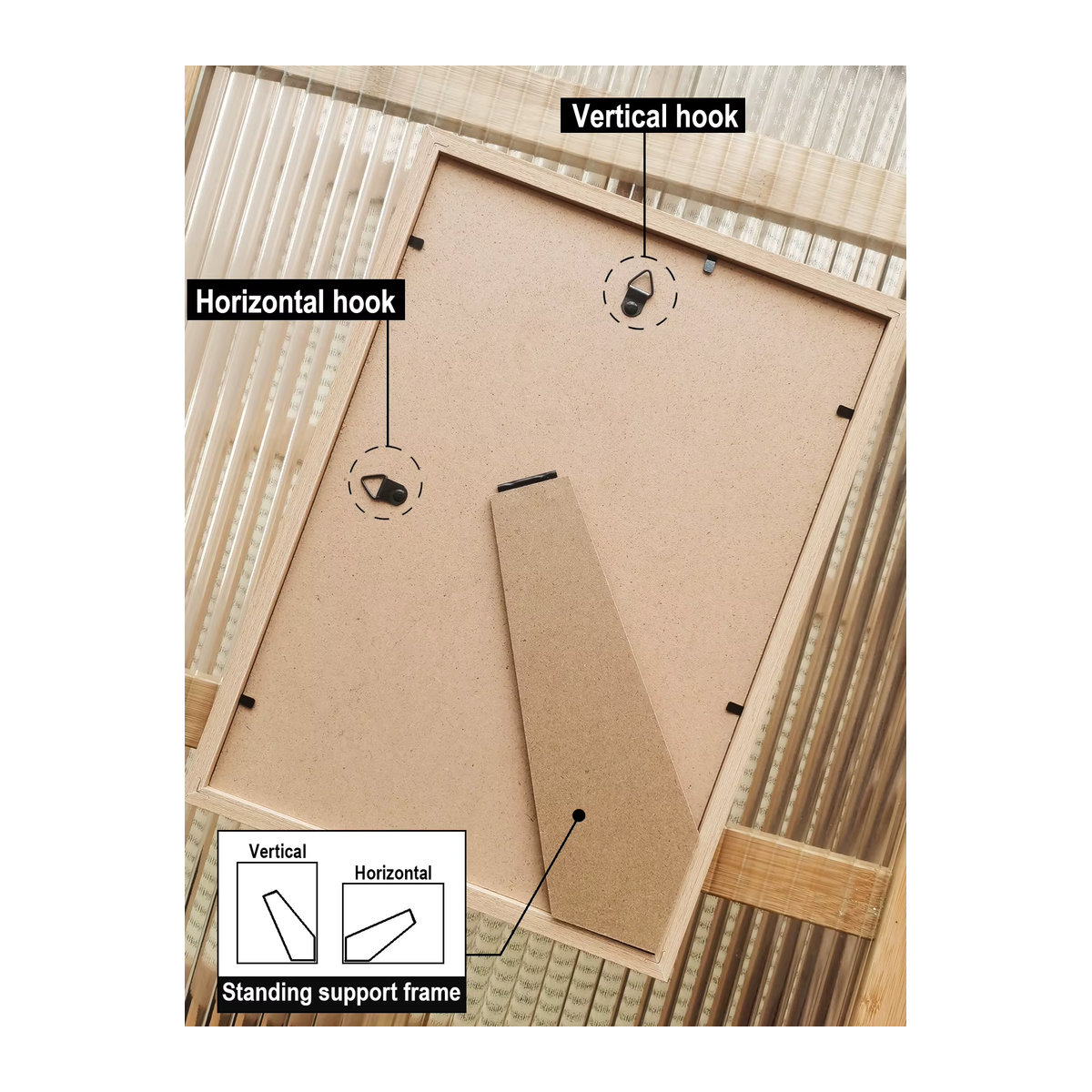 VCC Bilderrahmen aus Holz für Wandmontage oder Tischaufstellung, rechteckig, minimalistisches Design, Farben: Braun oder Schwarz, Format: 10 x 15 cm - Bild 4