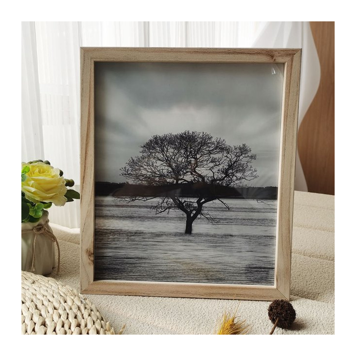 VCC Bilderrahmen aus Holz in skandinavischem Design für Wandmontage oder Tischaufstellung, Rechteckig, Farbe: Braun oder Schwarz, B/H: 10 x 15 cm - Bild 1