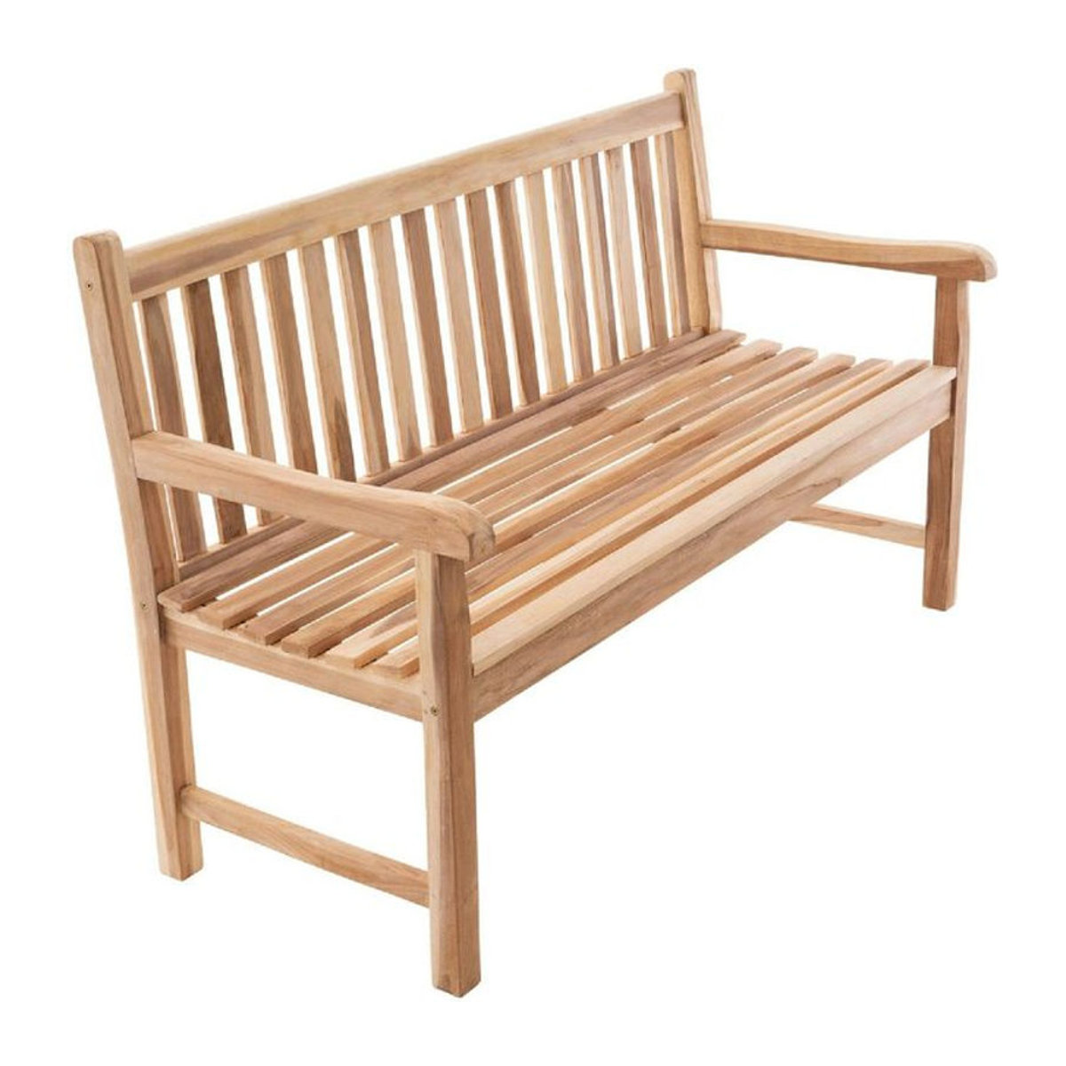 VCM 3-Sitzer Gartenbank aus Teakholz in Braun im Landhausstil, B: 60 cm, H: 90 cm, L: 150 cm - Bild 3