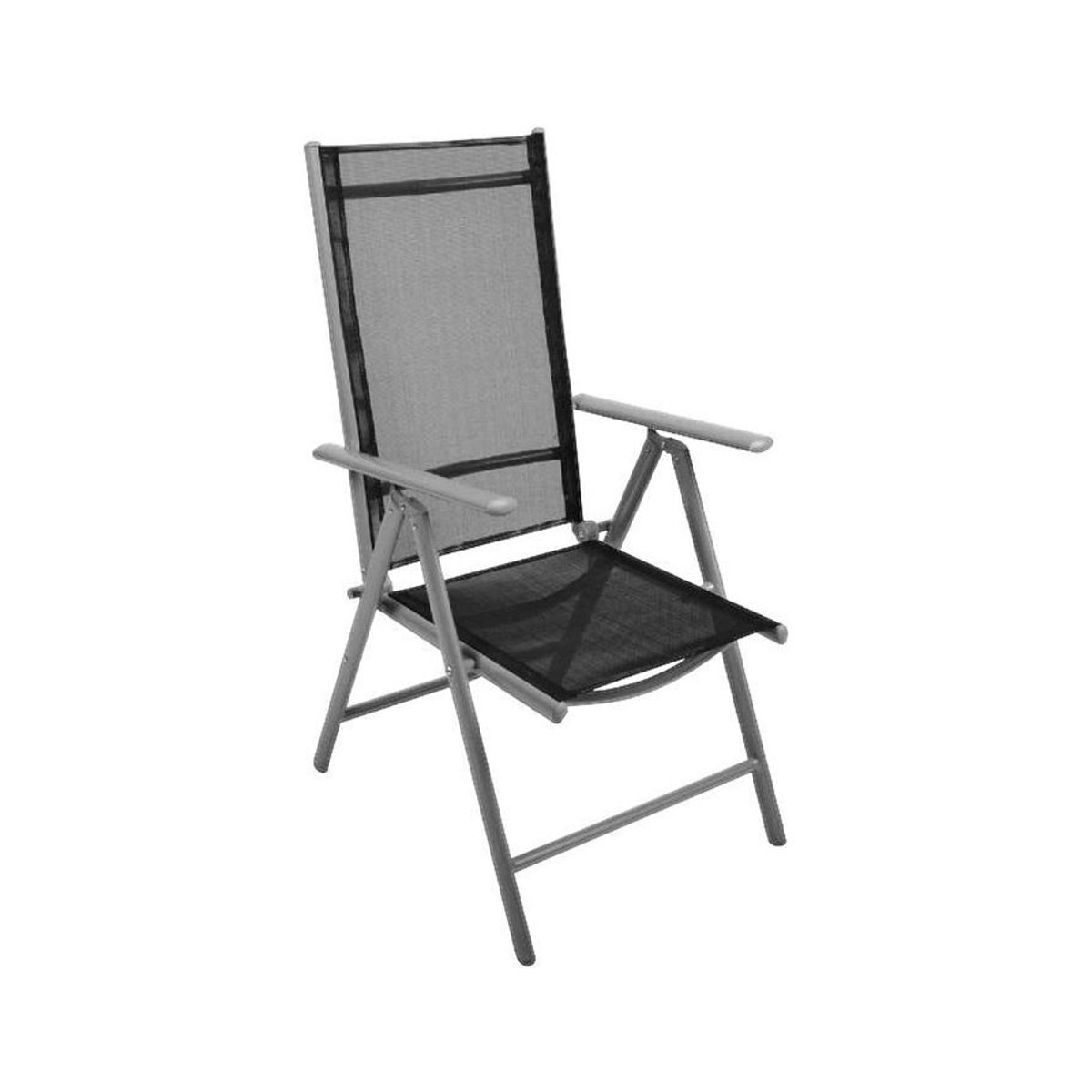 VCM 4er Set Klappstühle Gartenstühle aus Aluminium und Mesh in Schwarz und Grau, B/H/T: 56 x 105 x 65 cm - Bild 4