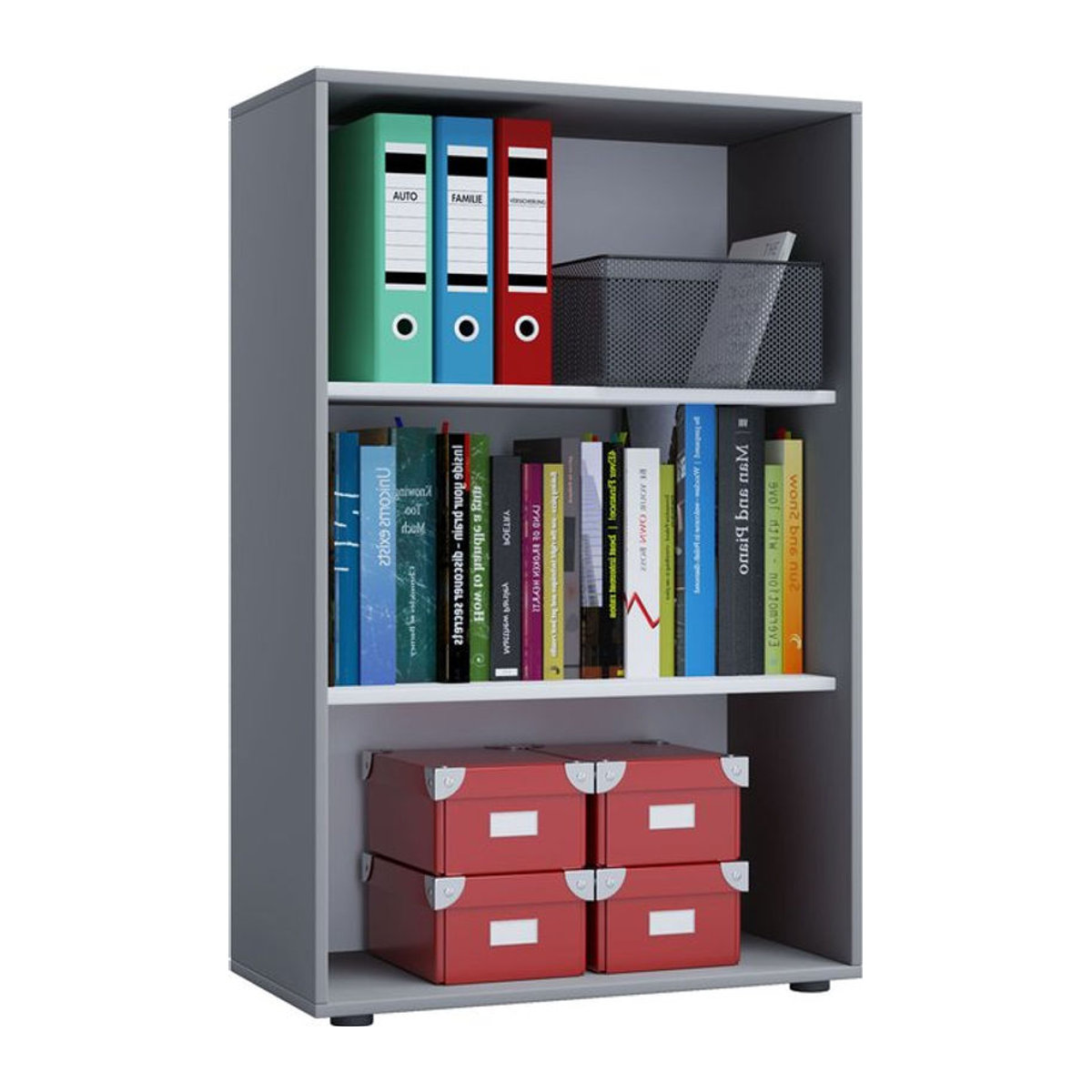 VCM Aktenregal Lona aus Holzwerkstoff, Grau, Modern, Freistehend, B: 70 cm, T: 40 cm, H: 105 cm - Bild 1