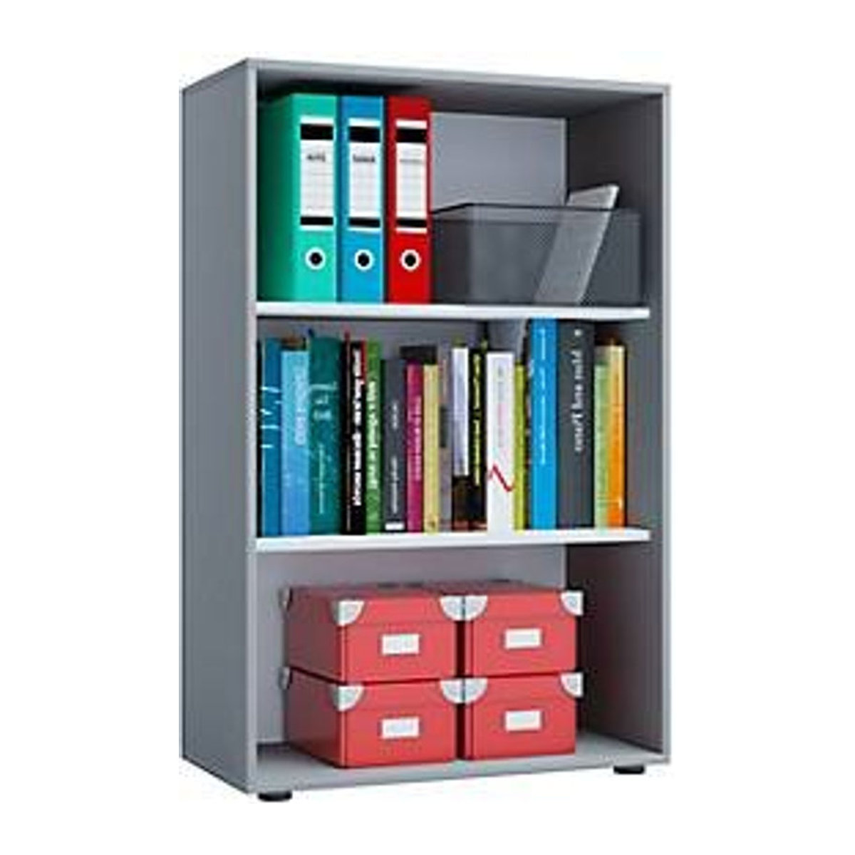VCM Aktenregal Lona aus Holzwerkstoff, Grau, Modern, Freistehend, B: 70 cm, T: 40 cm, H: 105 cm - Bild 3