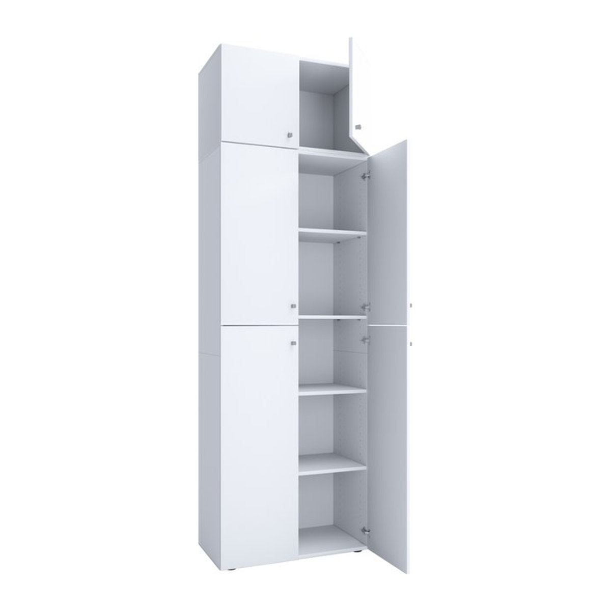 VCM Aktenschrank Lona in Weiß mit Drehtüren und Aufsatz, B/H/T: 70 x 223 x 39 cm - Bild 1