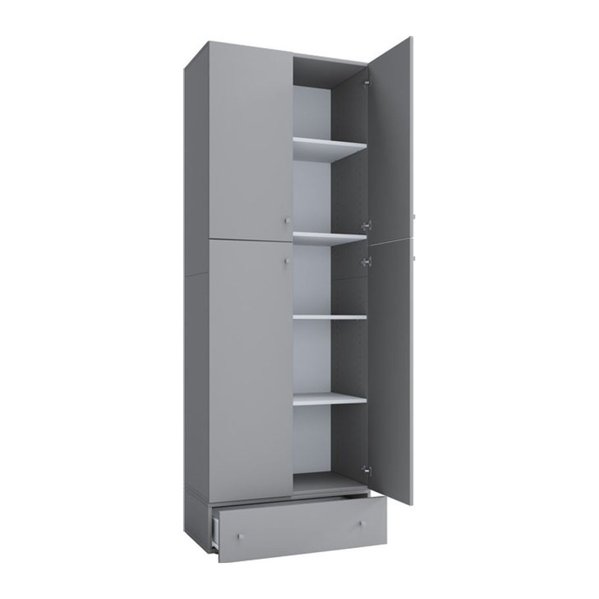 VCM Aktenschrank Lona mit Drehtüren in Grau B/H/T: 70 x 200 x 39 cm - Bild 1