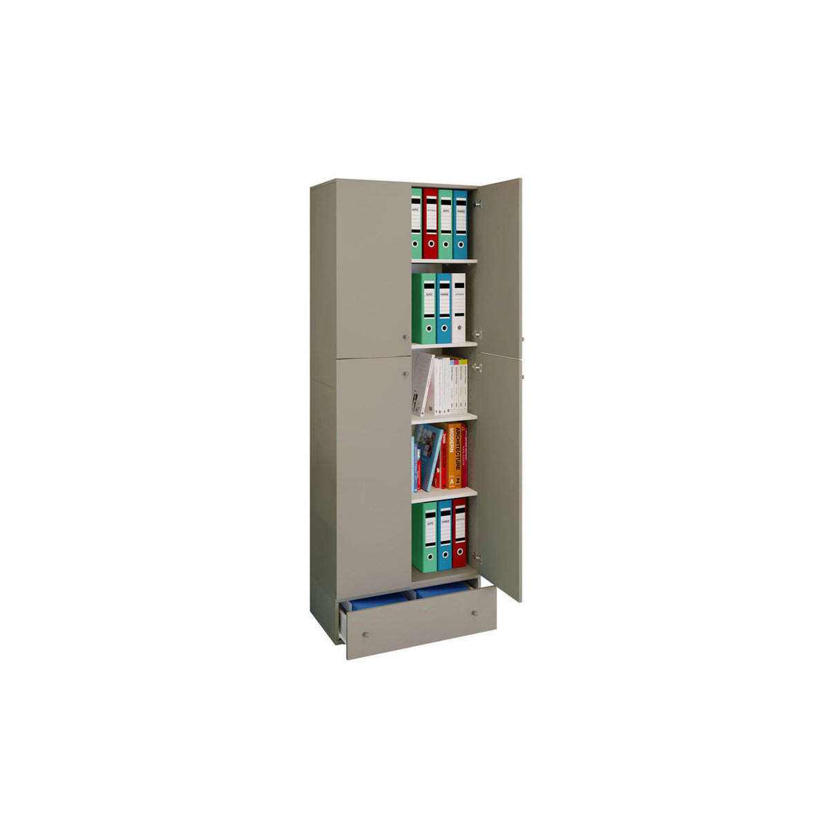 VCM Aktenschrank Lona mit Drehtüren in Grau B/H/T: 70 x 200 x 39 cm - Bild 2