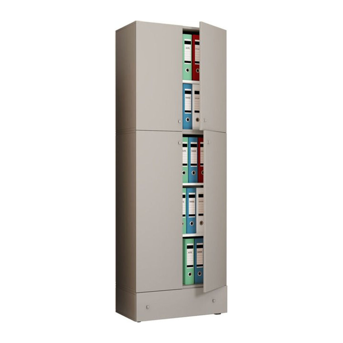 VCM Aktenschrank Lona mit Drehtüren in Grau B/H/T: 70 x 200 x 39 cm - Bild 3