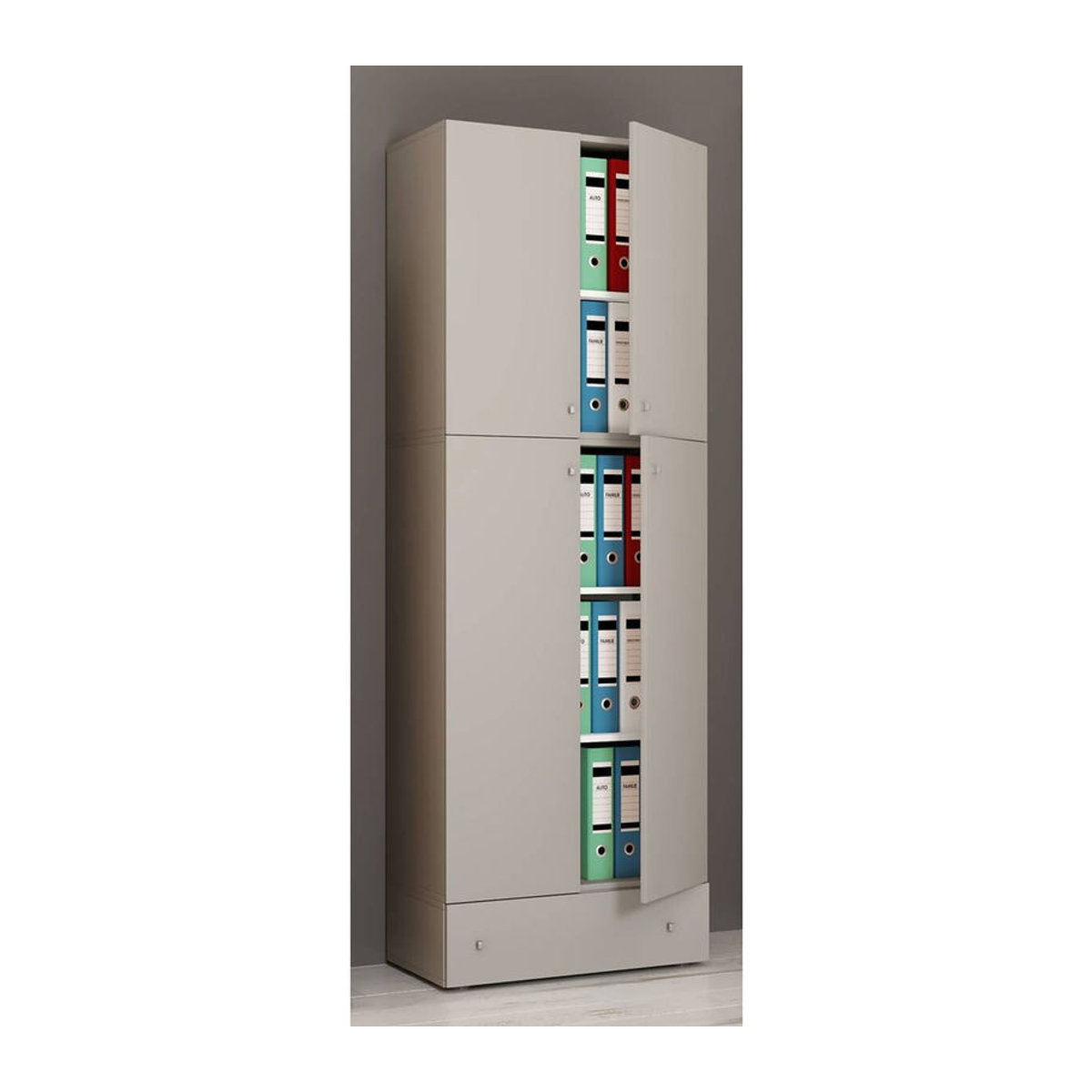 VCM Aktenschrank Lona mit Drehtüren in Grau B/H/T: 70 x 200 x 39 cm - Bild 4