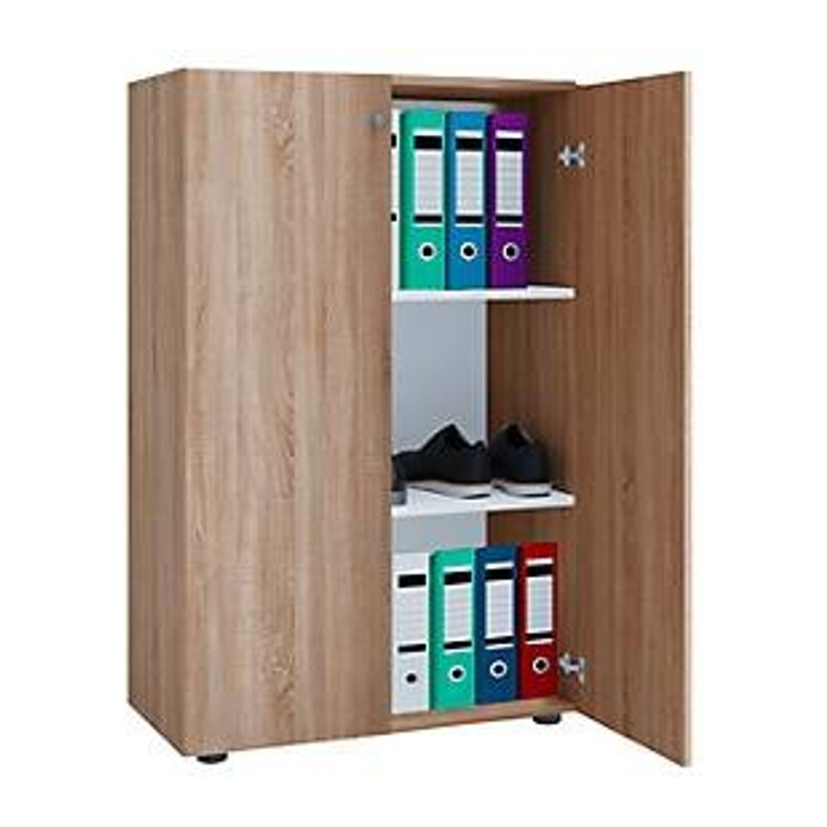 VCM Aktenschrank Lona XL mit Drehtüren und höhenverstellbaren Fachböden, Sonoma Eiche, B/T/H: 70 x 39 x 110 cm - Bild 2