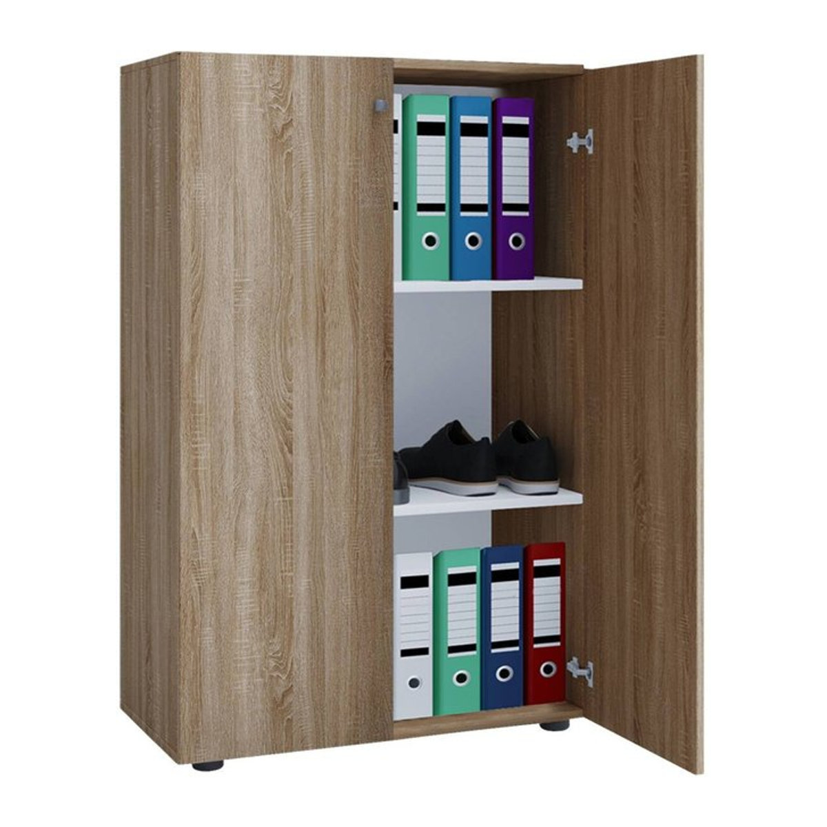 VCM Aktenschrank Lona XL mit Drehtüren und höhenverstellbaren Fachböden, Sonoma Eiche, B/T/H: 70 x 39 x 110 cm - Bild 4