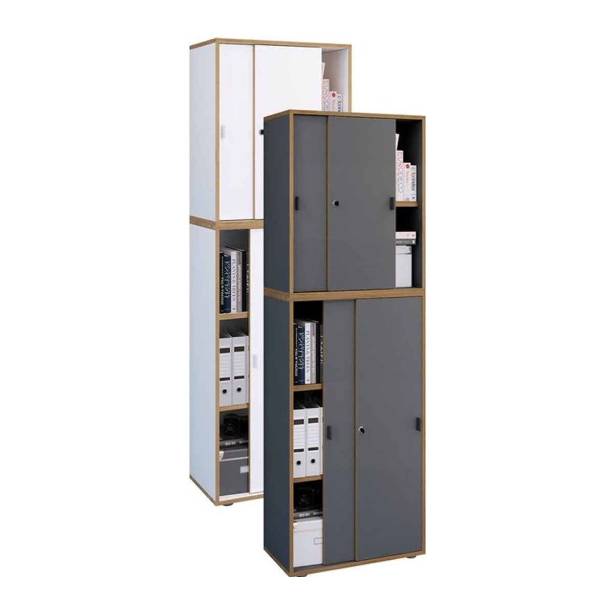 VCM Aktenschrank Salia aus Holz mit Schwebetüren, 5-fach, B: 60 cm, H: 183 cm, T: 37 cm - Bild 1