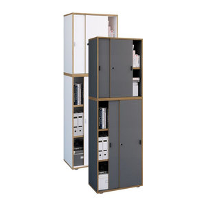 VCM Aktenschrank Salia aus Holz mit Schwebetüren, 5-fach, B: 60 cm, H: 183 cm, T: 37 cm