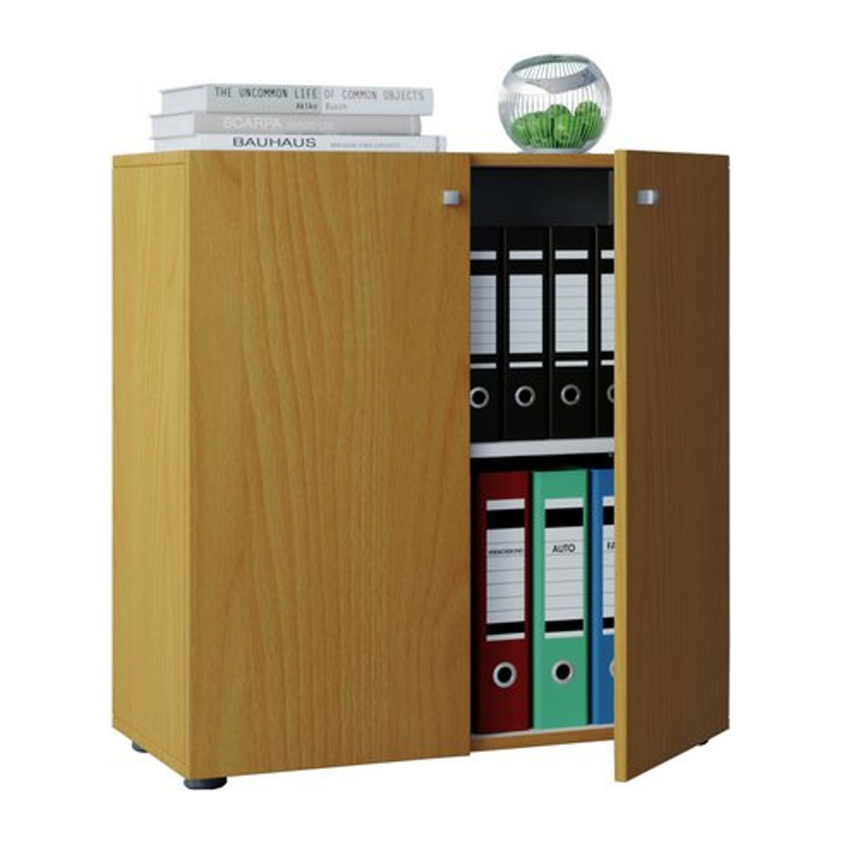 VCM Aktenschrank Vandol Mini aus Holzwerkstoff in Buche Braun mit 2 Türen und höhenverstellbarem Fachboden B/T/H: 70 x 40 x 74 cm - Bild 1