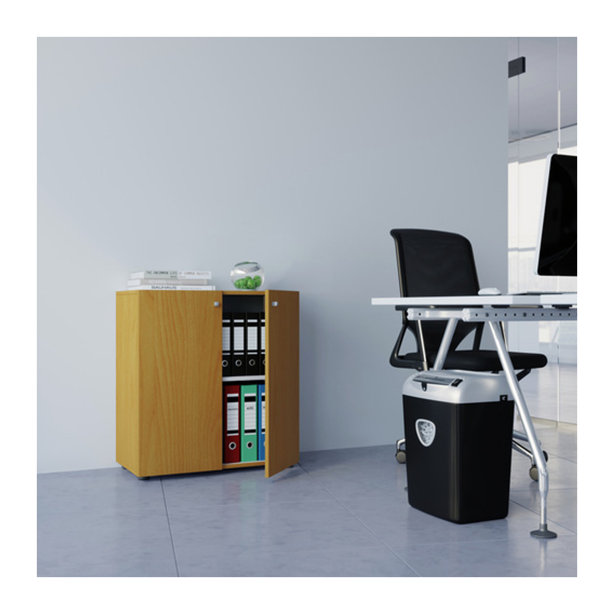VCM Aktenschrank Vandol Mini aus Holzwerkstoff in Buche Braun mit 2 Türen und höhenverstellbarem Fachboden B/T/H: 70 x 40 x 74 cm - Bild 2