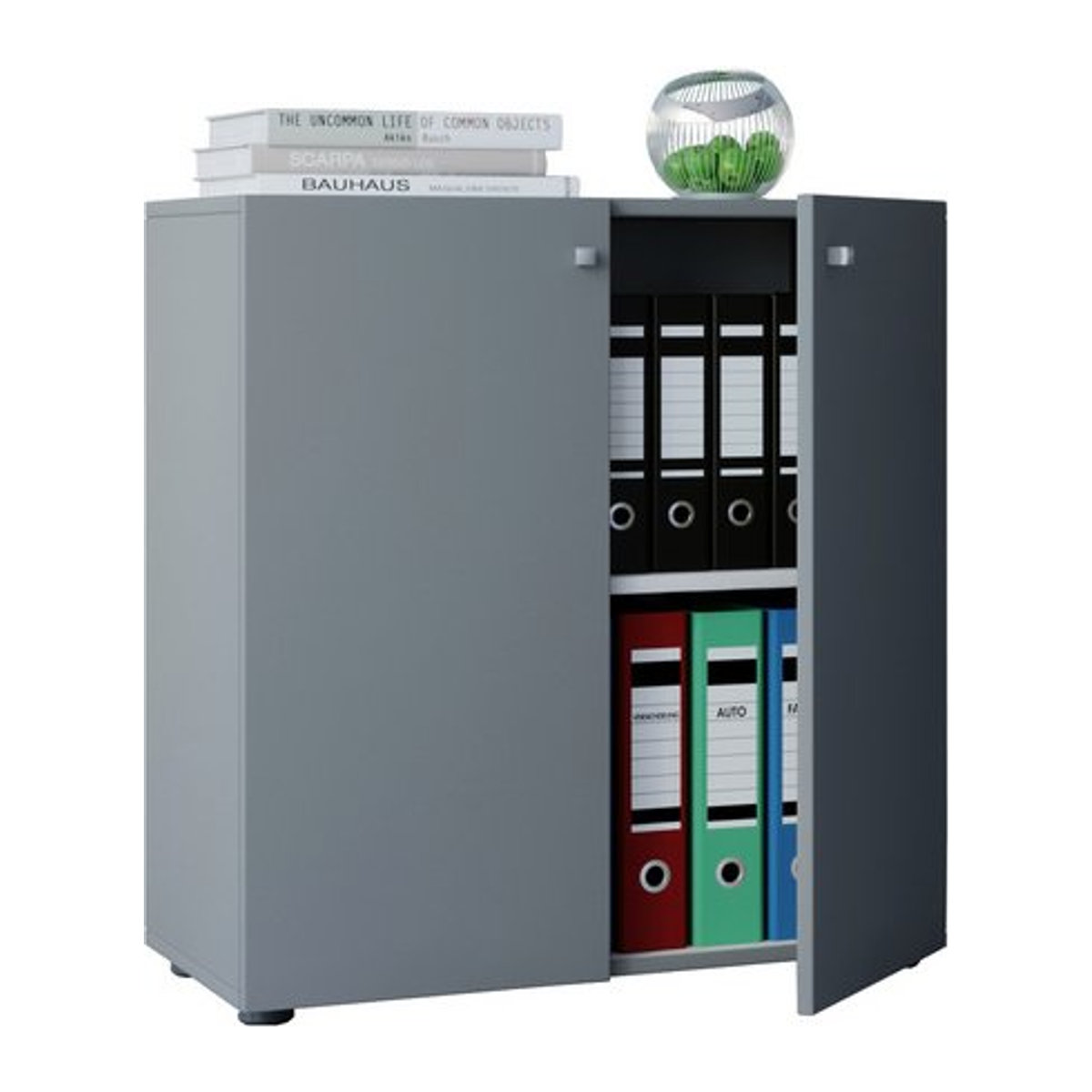VCM Aktenschrank Vandol Mini in Grau aus Holzwerkstoff, B 39 cm x H 74 cm x T 70 cm - Bild 1