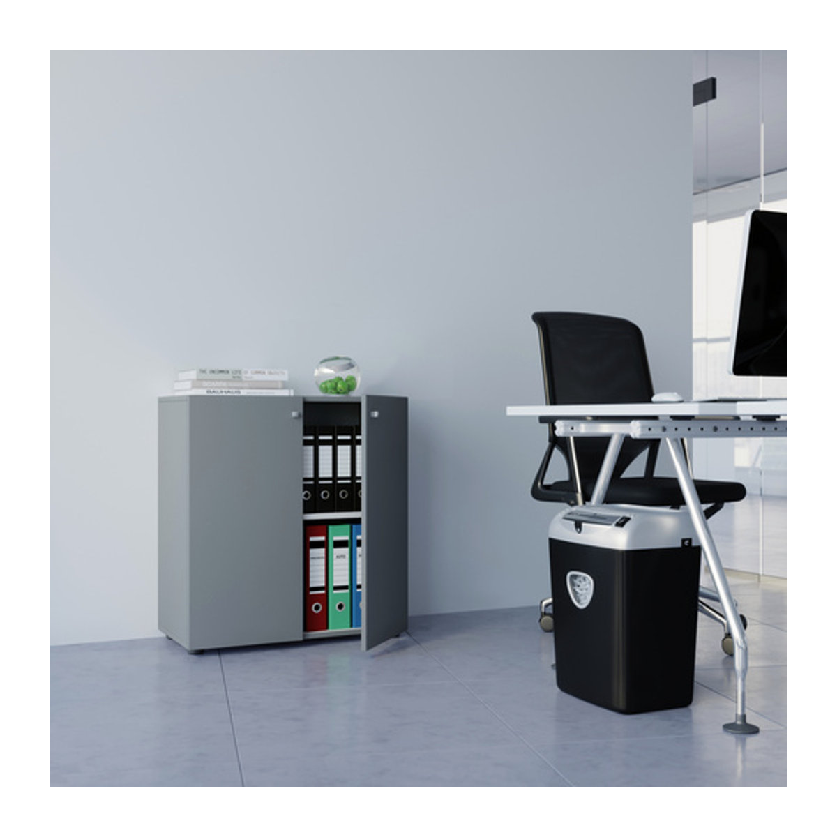 VCM Aktenschrank Vandol Mini in Grau aus Holzwerkstoff, B 39 cm x H 74 cm x T 70 cm - Bild 2