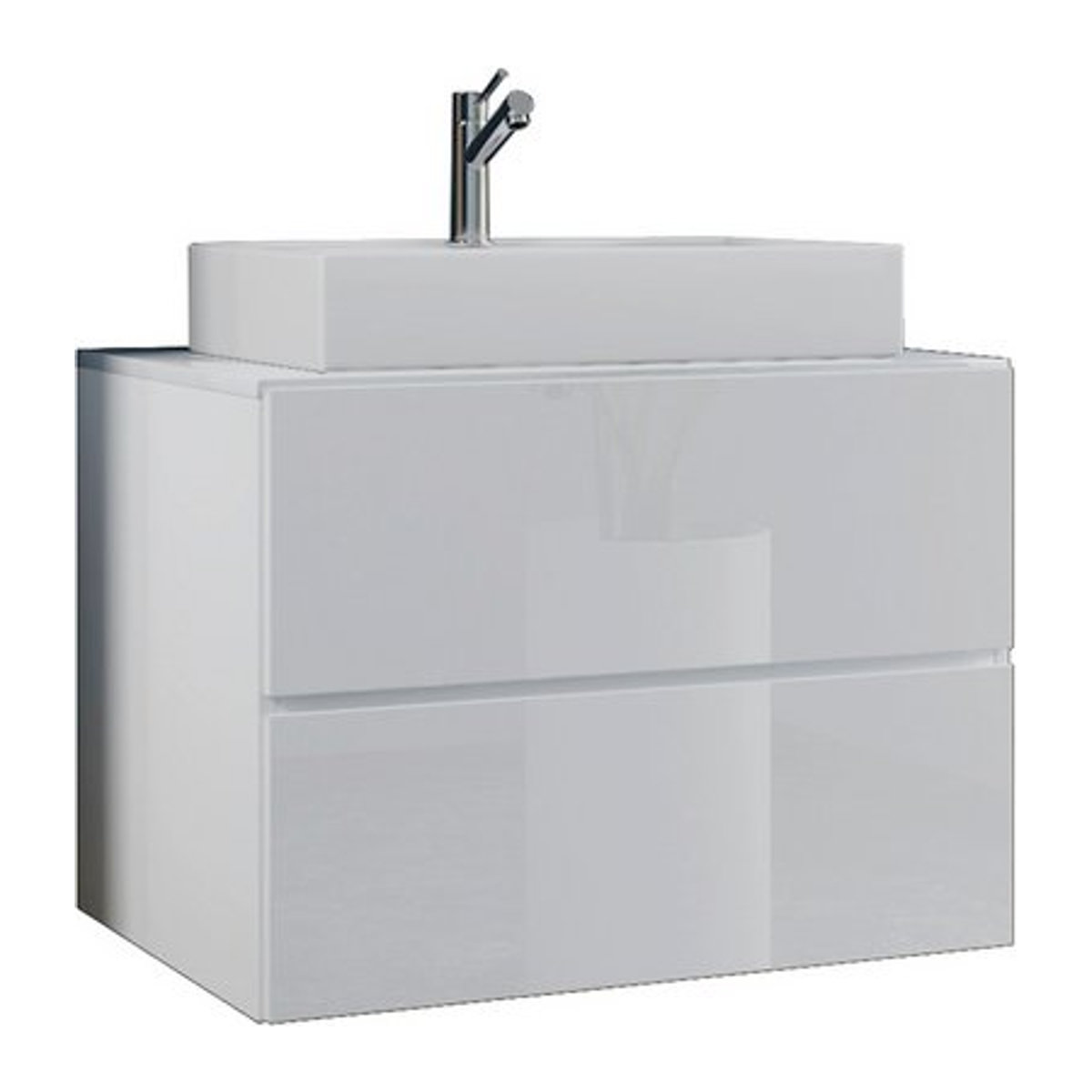 VCM Badmöbel Lendas Badmöbel-Set 2-teilig Weiß B/H/T: 61 x 69 x 51,4 cm - Bild 1
