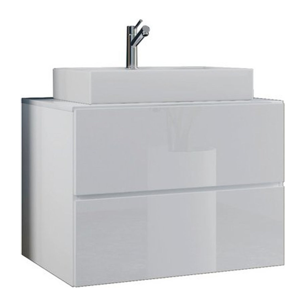 VCM Badmöbel Set Lendas 2-teilig in Weiß mit Keramik-Waschbecken und Unterschrank, B/H/T: 81 x 69 x 51,4 cm - Bild 1