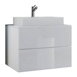 VCM Badmöbel Set Lendas 2-teilig in Weiß mit Keramik-Waschbecken und Unterschrank, B/H/T: 81 x 69 x 51,4 cm