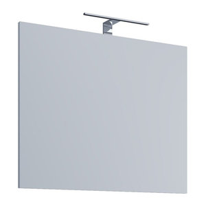 VCM Badspiegel rahmenlos mit LED-Beleuchtung, rechteckiger Wandspiegel in Glas-Optik, H x B x T: 40 x 80 x 2 cm
