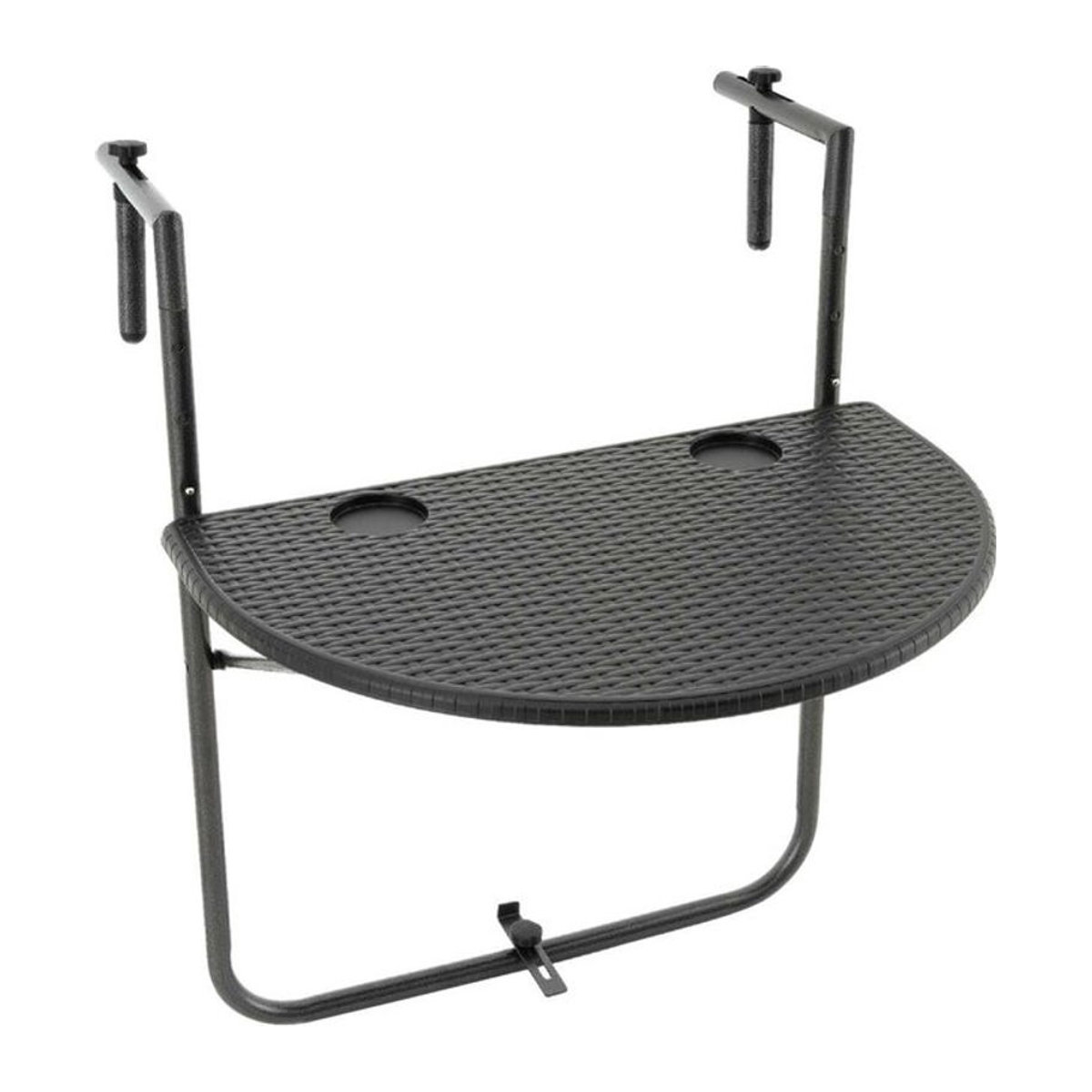 VCM Balkonhängetisch aus Polyrattan in Schwarz B/H/T: 59 x 83 x 63 cm - Bild 1