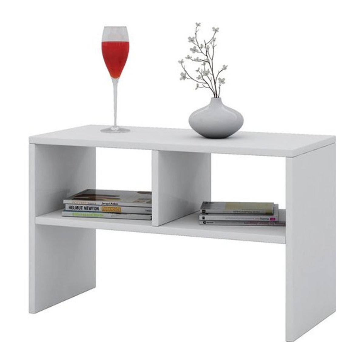 VCM Beistelltisch Nachto in Weiß, Rechteckig, Minimalistisches Design, B/H/T: 60 x 45 x 40 cm - Bild 1