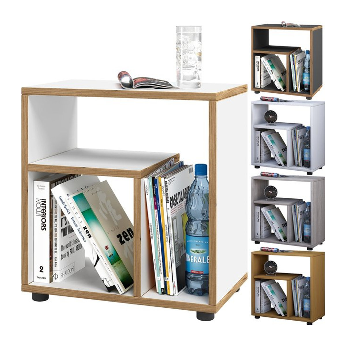 VCM Beistelltisch Zeito aus Holz in Braun, H x B x T: 55 x 50 x 30 cm - Bild 1