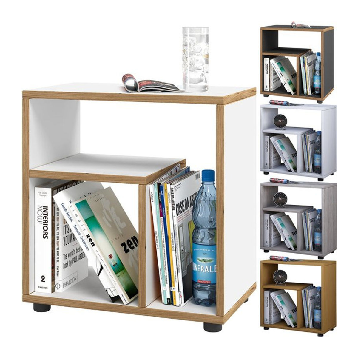 VCM Beistelltisch Zeito aus Holzwerkstoff in Weiß, H x B x T: 55 x 50 x 30 cm - Bild 1