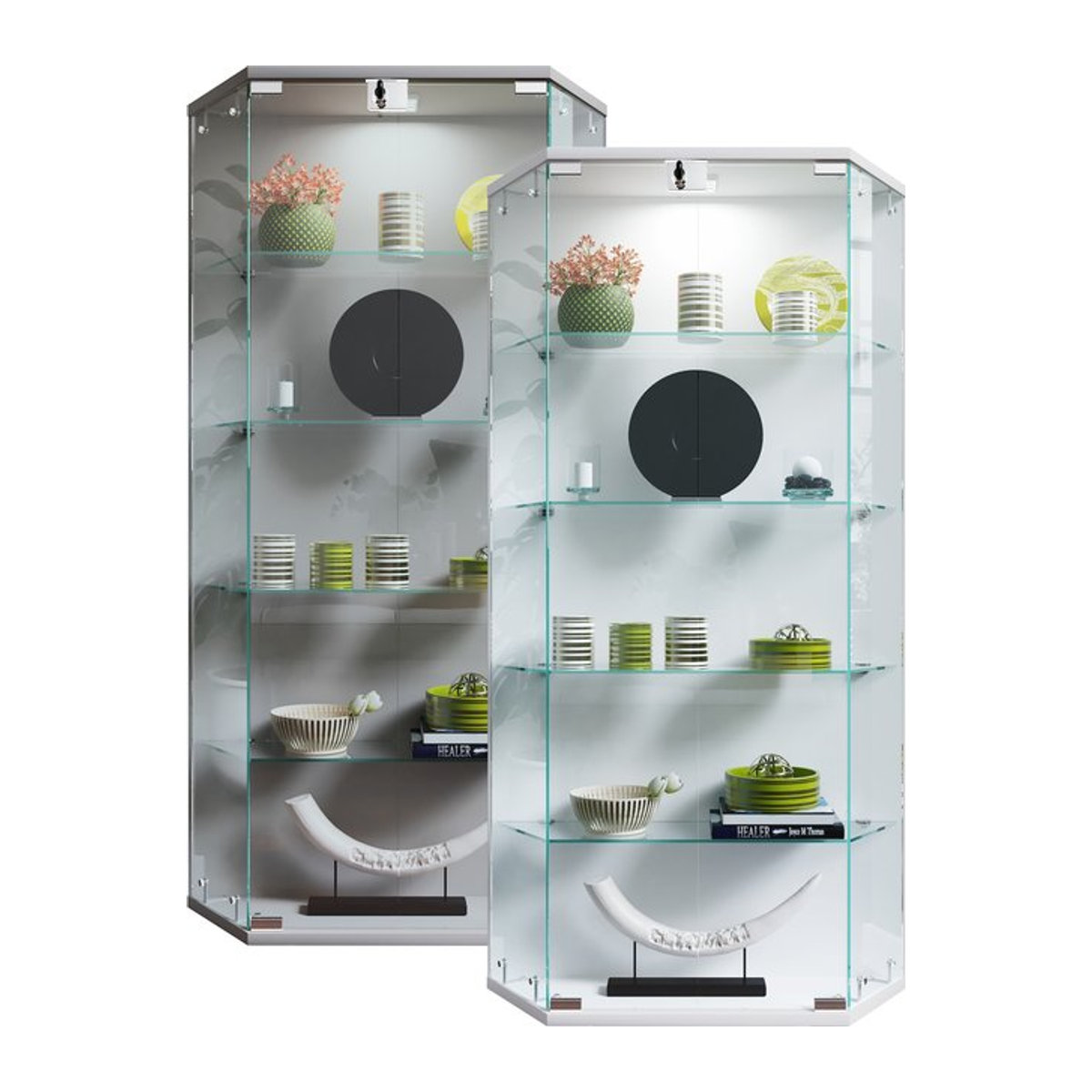 VCM Benila L Hängevitrine aus Glas mit ESG-Sicherheitsglas, Transparent, H x B x T: 114 x 83 x 17 cm - Bild 1
