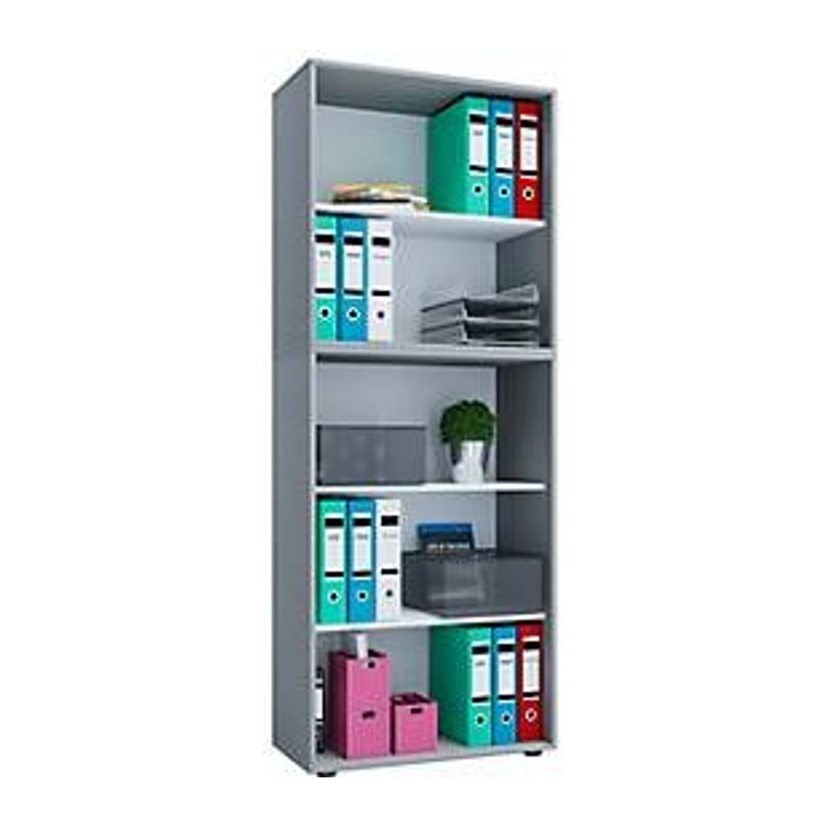 VCM Büroregal Lona Aktenregal aus Holzwerkstoff, Grau, B: 70 cm, T: 40 cm, H: 184 cm - Bild 3