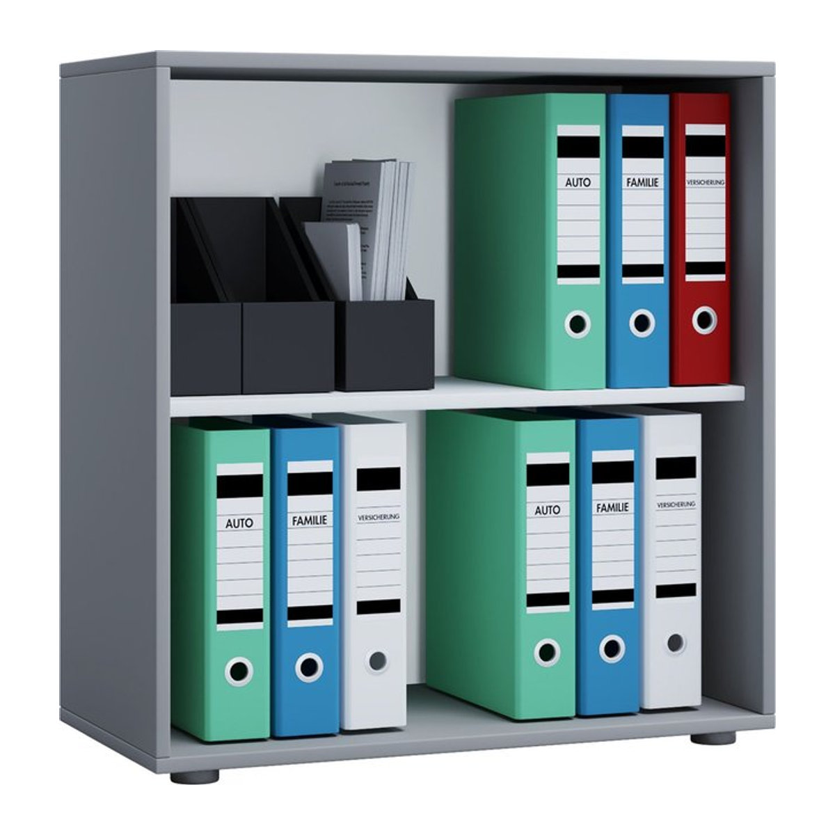 VCM Büroregal LONA L Aktenregal aus Holz in Grau, B: 70 cm, T: 40 cm, H: 74 cm - Bild 1