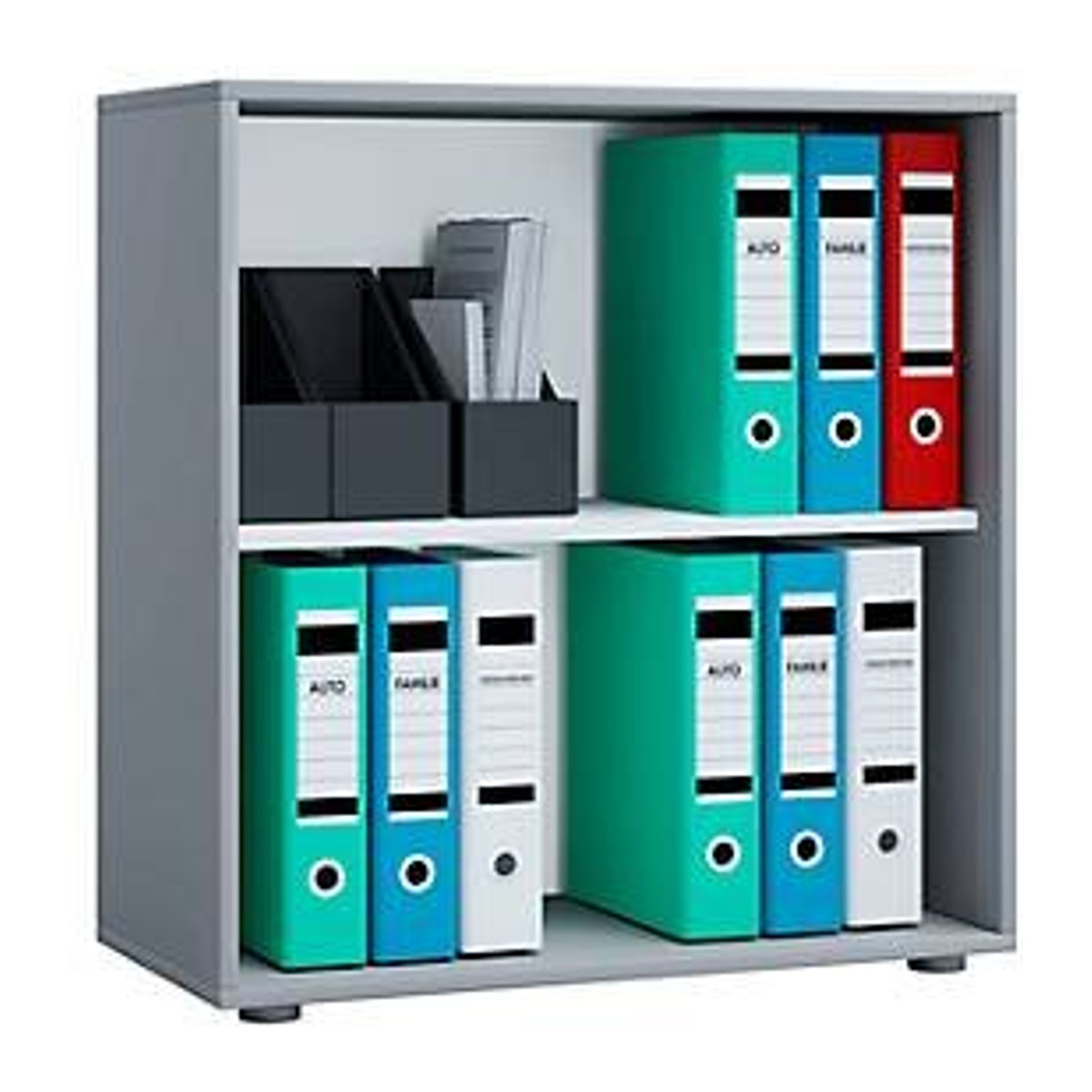 VCM Büroregal LONA L Aktenregal aus Holz in Grau, B: 70 cm, T: 40 cm, H: 74 cm - Bild 2