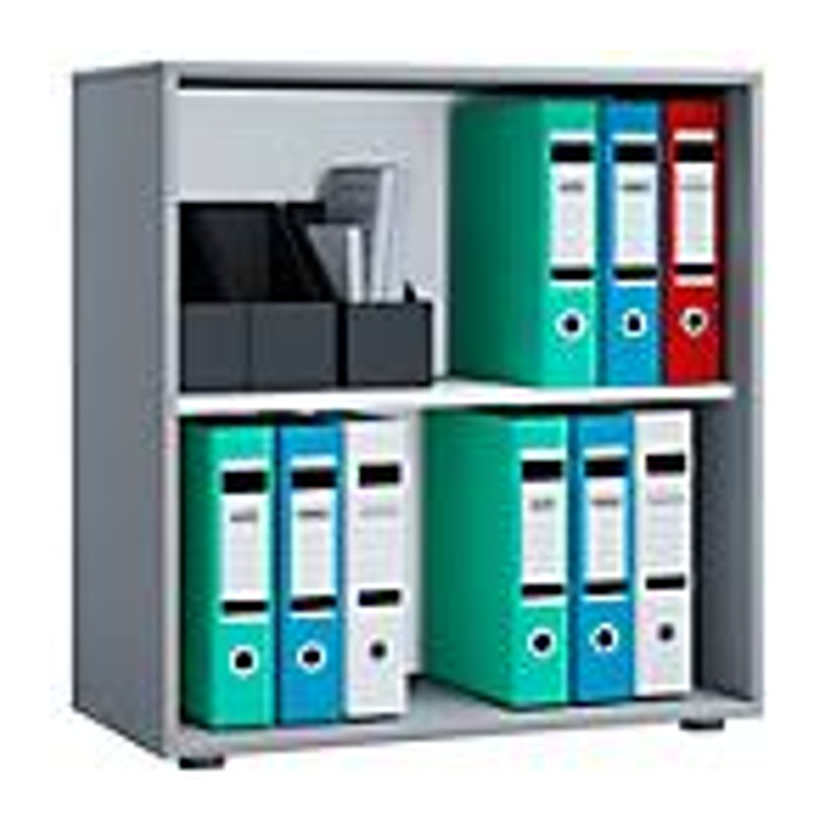 VCM Büroregal LONA L Aktenregal aus Holz in Grau, B: 70 cm, T: 40 cm, H: 74 cm - Bild 3