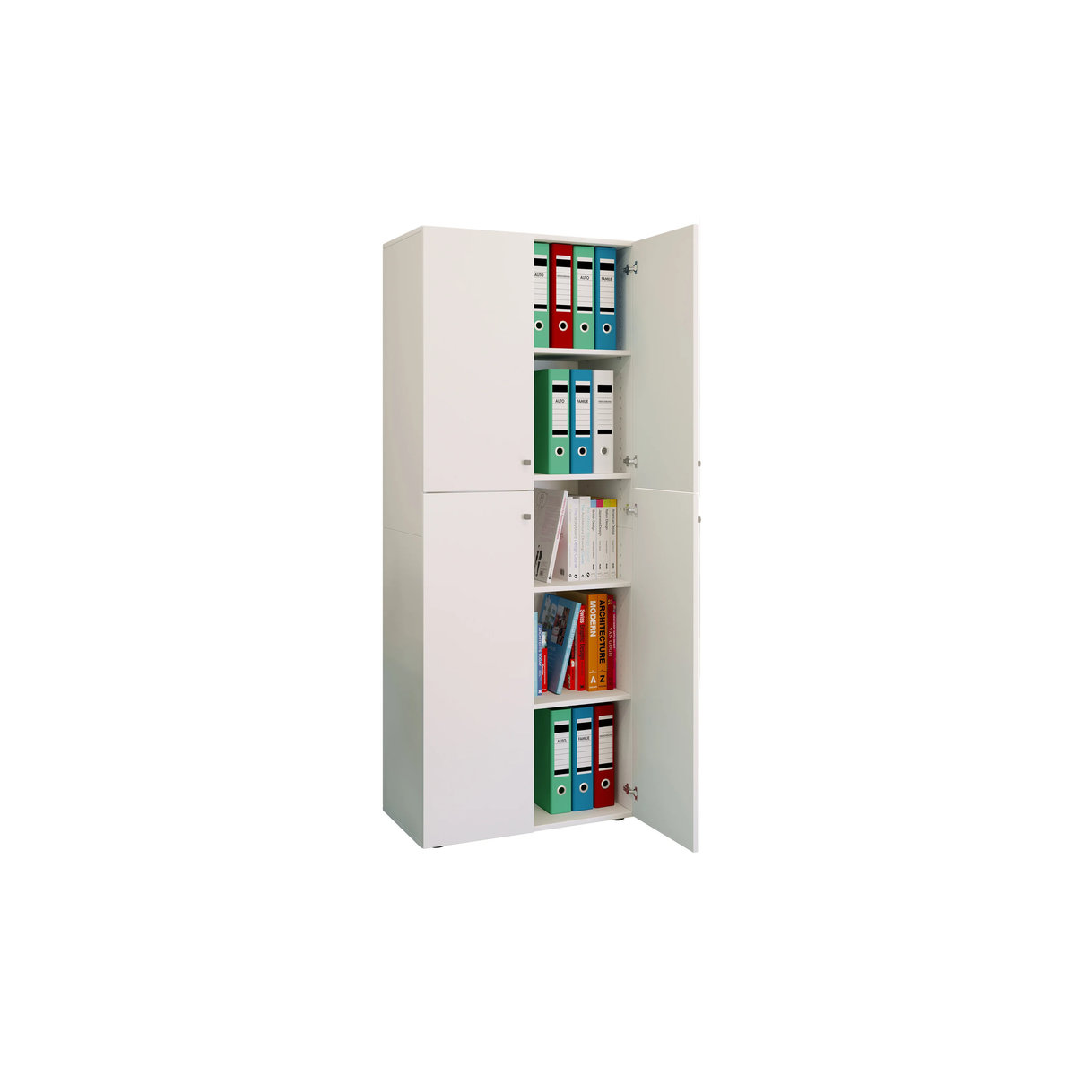 VCM Büroschrank Lona Aktenschrank mit Drehtüren Weiß B/H/T: 70 x 183 x 39 cm - Bild 2