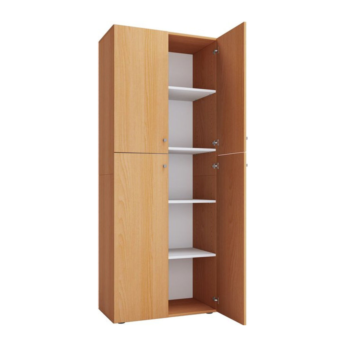 VCM Büroschrank Lona XXL Aktenschrank mit Drehtüren, Buche und Weiß, B/H/T: 70 x 183 x 39 cm - Bild 1
