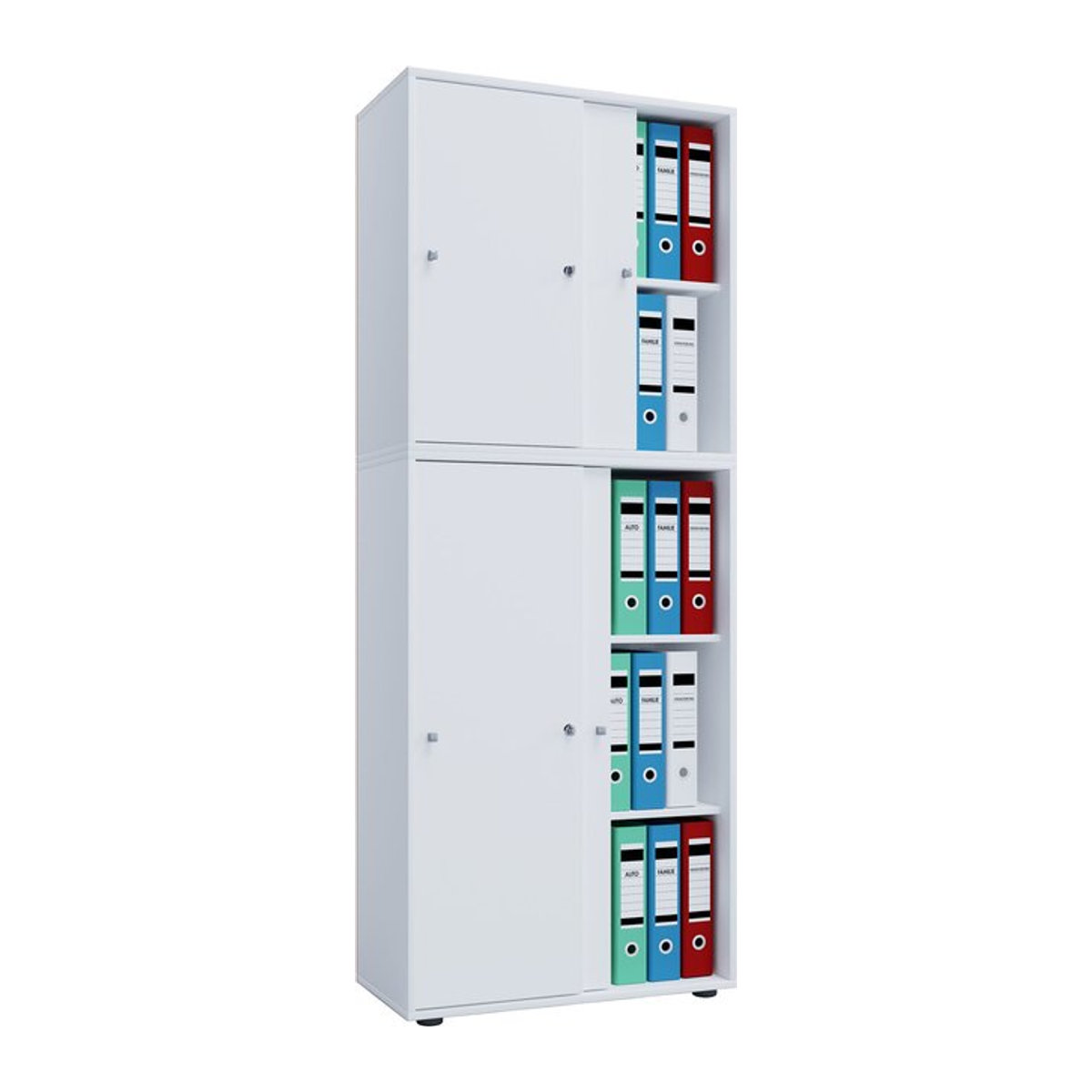 VCM Büroschrank Lona XXL mit Schiebetüren, Weiß, B/T/H: 37 x 70 x 184 cm - Bild 1