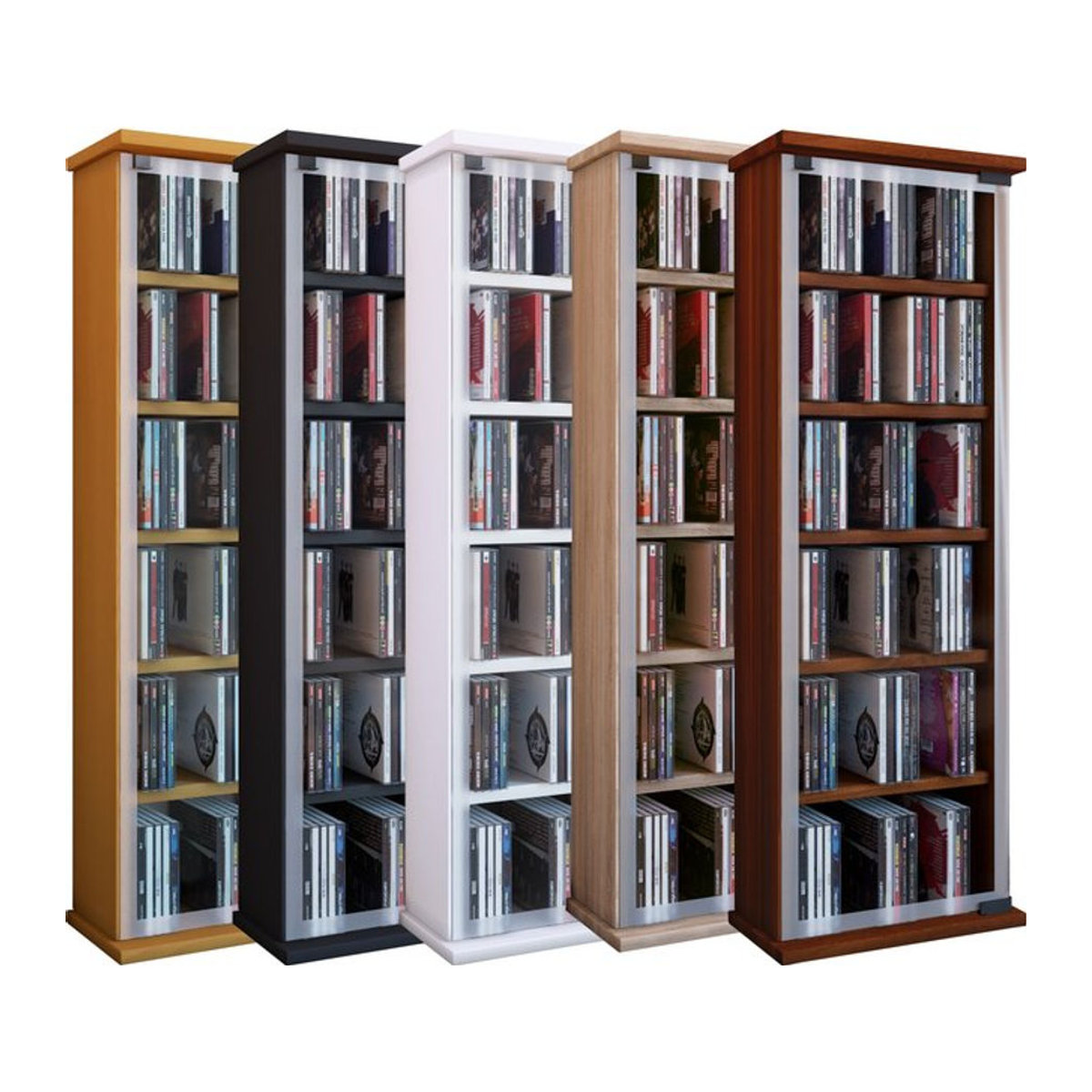 VCM CD Regal Classic Vitrinenschrank aus Holz mit ESG-Sicherheitsglastüren in Schwarz, H x B x T: 92 x 31 x 18 cm - Bild 2